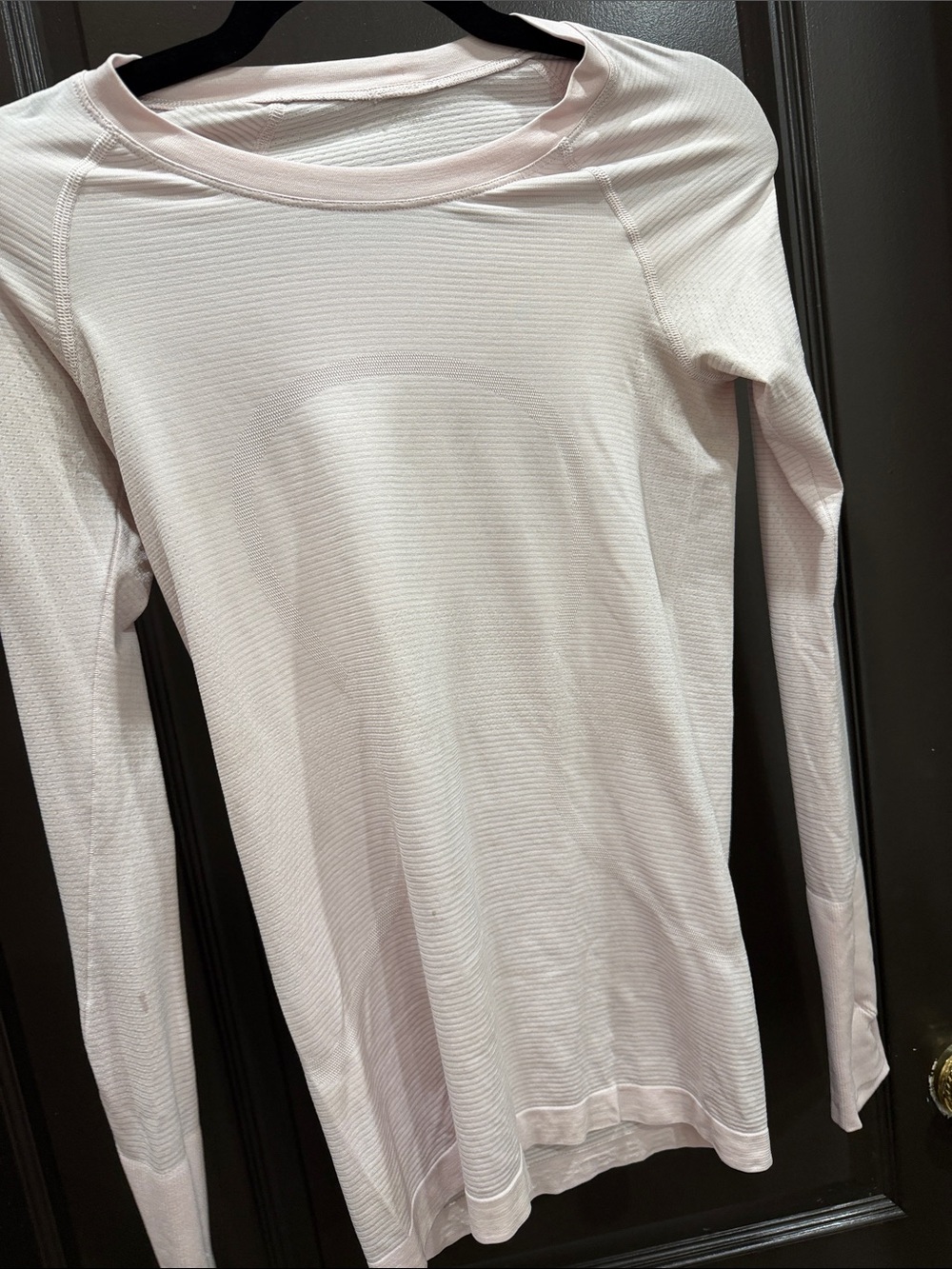 lululemon athletica Light Pink Ribbed Long Sleeve Tee